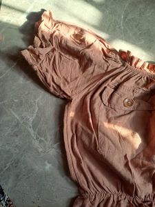 &#34;Peachy Mushroom Ruffle Charm Top 🍑✨🧡&#34;