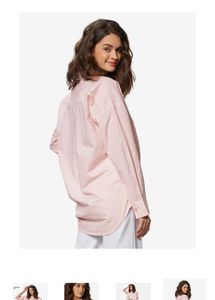 Peach Striped Boyfriend Fit Shirt