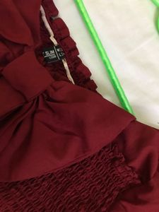 Cute Maroon Top With Ribbon Bust 32-34