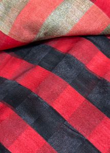 Striped Red &amp; Black Saree