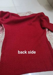 Unique Design Red Knit Sweater Cardigan