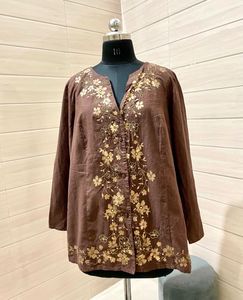 Imported Golden Embroidered Top &amp; Kurta