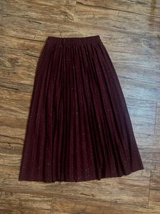 Sparkly Pleated Midi Skirt