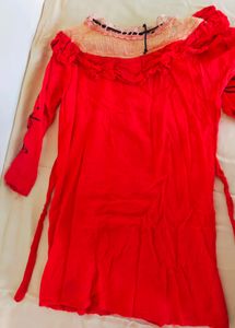 Red Ruffle Top