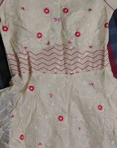 Cream Embroidered Salwar Kameez Suit