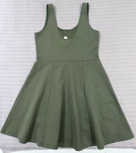 Olive Green Fit &amp; Flare Dress