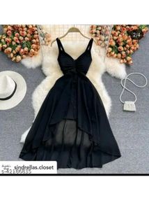 Elegant Black Hi-Lo Dress