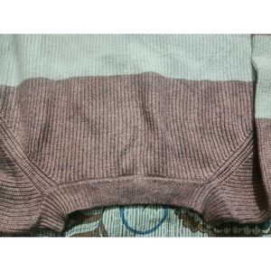 Striped Knit Pullover Sweater