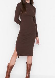 TRENDYOL Women Brown Winter Midi Dress