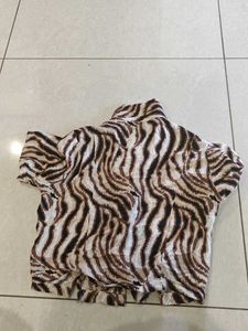 Zebra Print Short Sleeve Shirt
