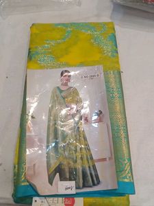 Elegant Yellow & Blue Saree