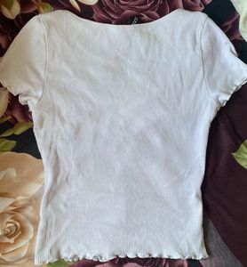 Fitted Ribbed V-neck H&amp;M Top