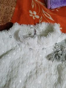 Crop Top White With Silver Bottom