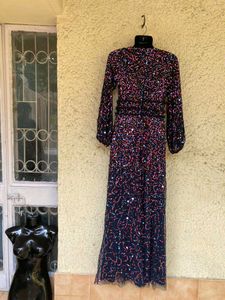 Sparkling Purple Sequin Maxi Dress