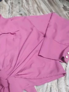 Pink Shirt Crop Top