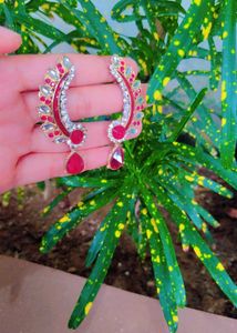 Red &amp; Gold Statement Earrings