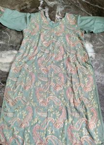Nice Olive Colour Salwar Big Pant Long Dupatta
