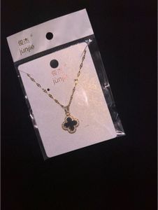 Elegant Clover Double Sided Pendant Necklace