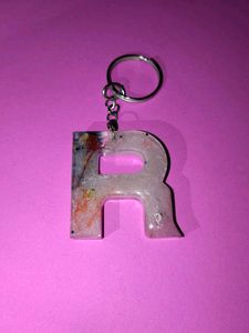 Resin Initial Keychain