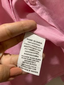 Allen Solly Pink Cotton Rich No Peep Shirt Women