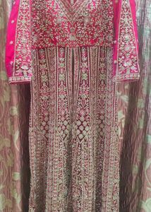 Bridal Heavy Embroidered Pink Gown