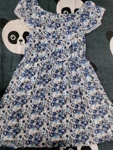 off-shoulder blue/white floral dress , bust size-34
