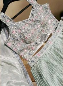 🆕🆕 FULLY STITCHED PASTEL GREEN AESTHETIC LEHENGA