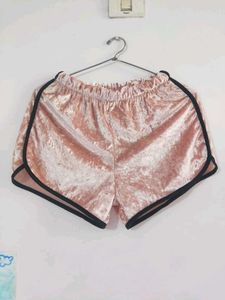 Pink Velvet Shorts