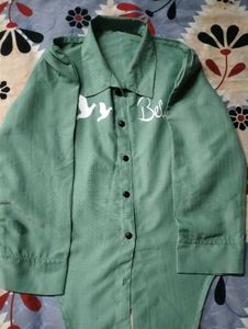 Green shirt and crop top