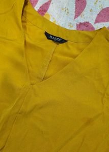 Gold V-Neck Flared Sleeve Top