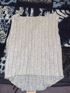 Gray Ribbed Tank Top
