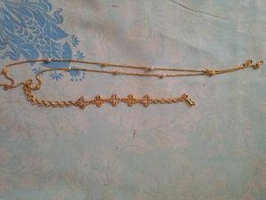 Combo Of Goldplated Anklet N Bracelet