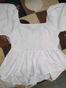 White Puff Sleeve Top