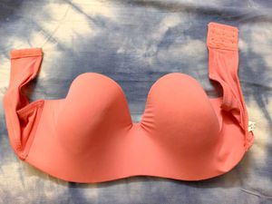 Peach Lightly Padded  Strapless Bra - Size 40