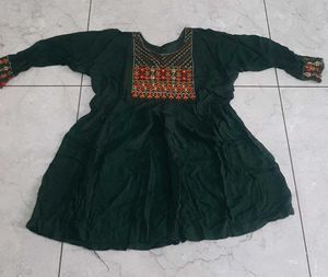 Embroidered Green Dress