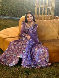 Lavendar Designer Organza Festive Lehanga