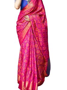 best quality heavy silk patola saree with blouse 34 and it&#39;s alterlable till 38