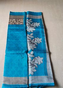 Elegant Aqua Blue Tissue Saree