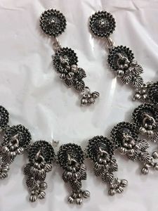 Oxidized Silver Necklace Set
