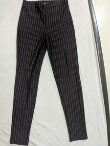 Forever 21 Black Leggings With Red Stripes