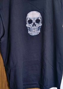 Skull Heavy Printed Cropped Tshirt