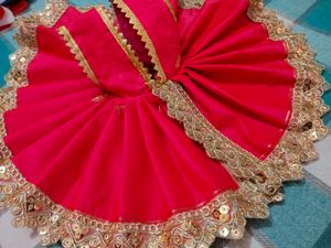 Laddu Gopal Dress - Red &amp; Gold
