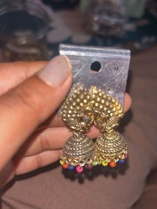 Peacock Jhumka Earrings