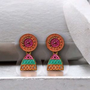 Pack Of 3 Floral Jhumka Earrings