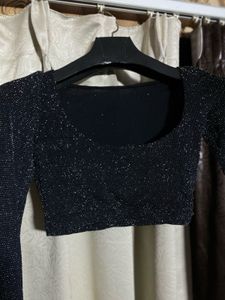 Sparkly Black Crop Top