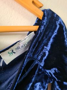 Choker Style Crushed Velvet Dress