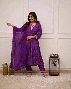 AC651 Pant Kurta Dupatta Purple 💜