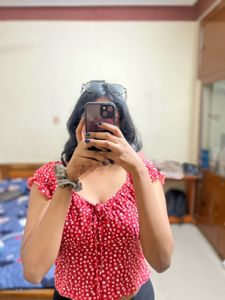Red Floral Top