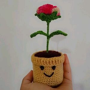 Crochet Rose With Pot