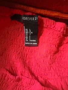 Forever 21 Hot Red Off-the-Shoulder Ruffle Blouse